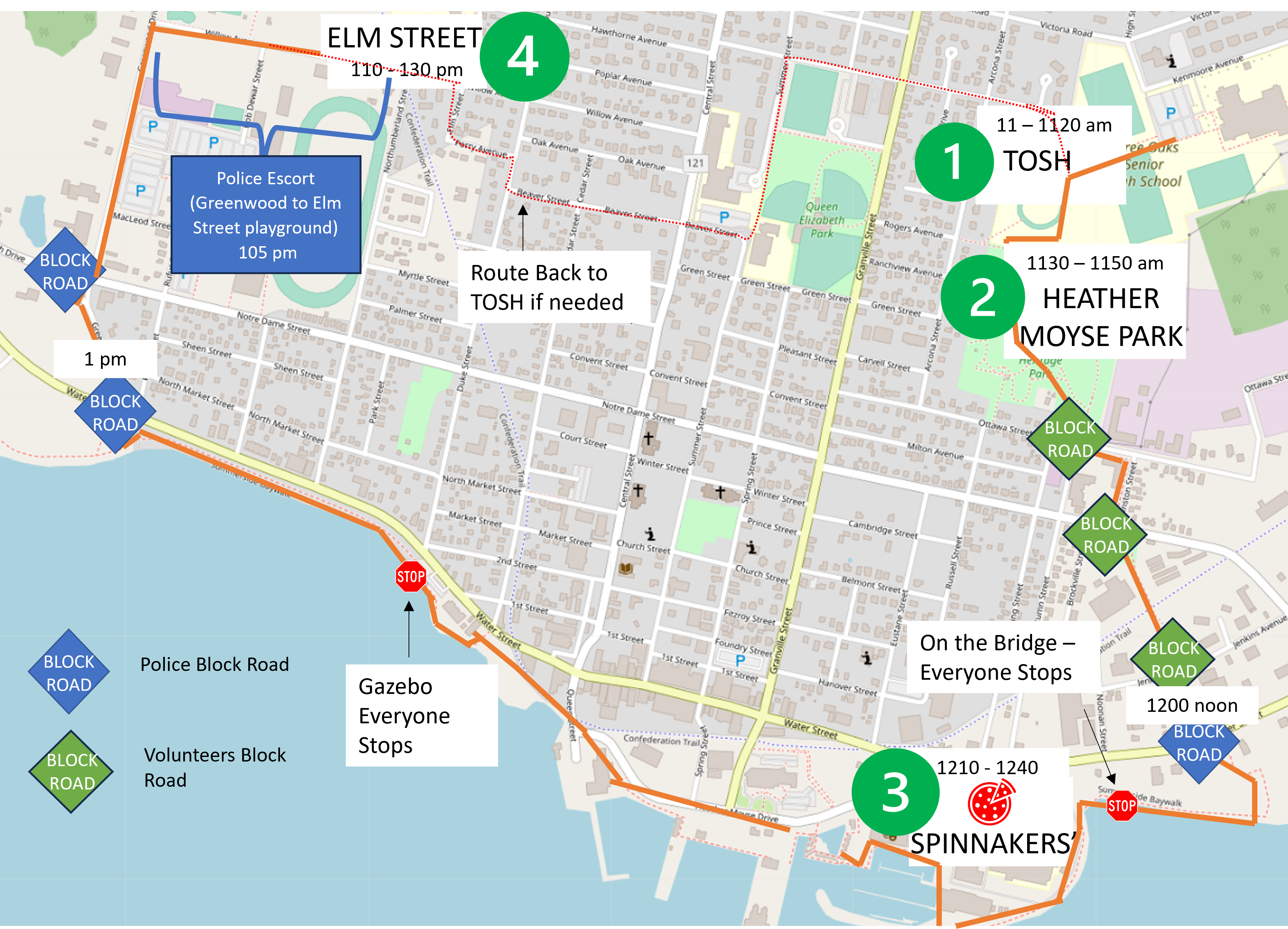 Summerside Bicycle Fun Fest Route map